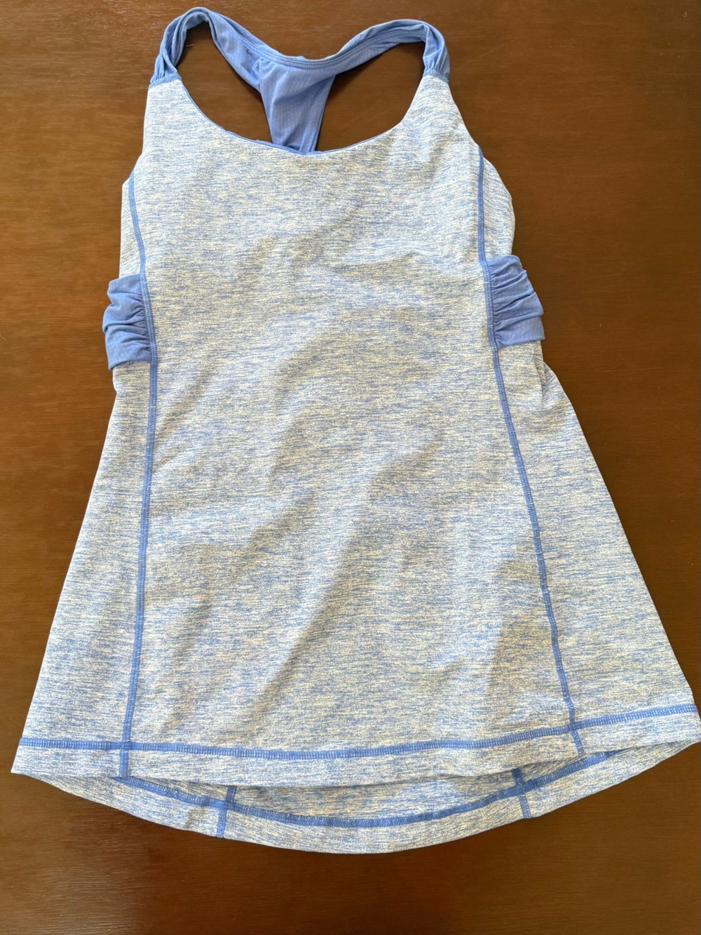lululemon athletica Heathered Light Blue Performance Tank with Racerback